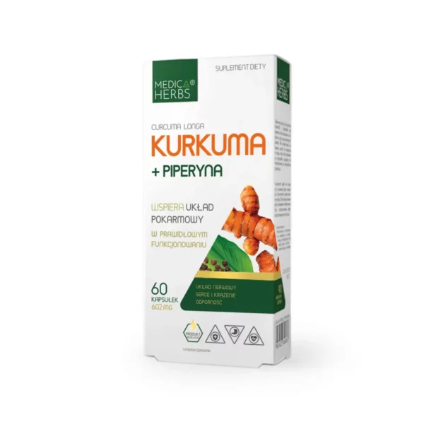 Kurkuma + piperyna na wsparcie układu pokarmowego i odporność