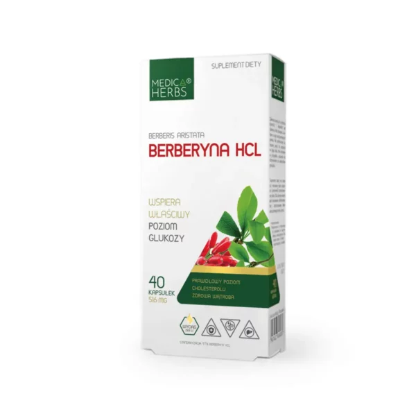 Berberyna HCl Medica Herbs wspiera właściwy poziom glukozy